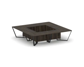 Стол переговорный квадратный ЛДСП/краш. металл 3200x3200x750 Стил Мит / Steel Meet images