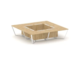 Стол переговорный квадратный ЛДСП/краш. металл 3200x3200x750 Стил Мит / Steel Meet images