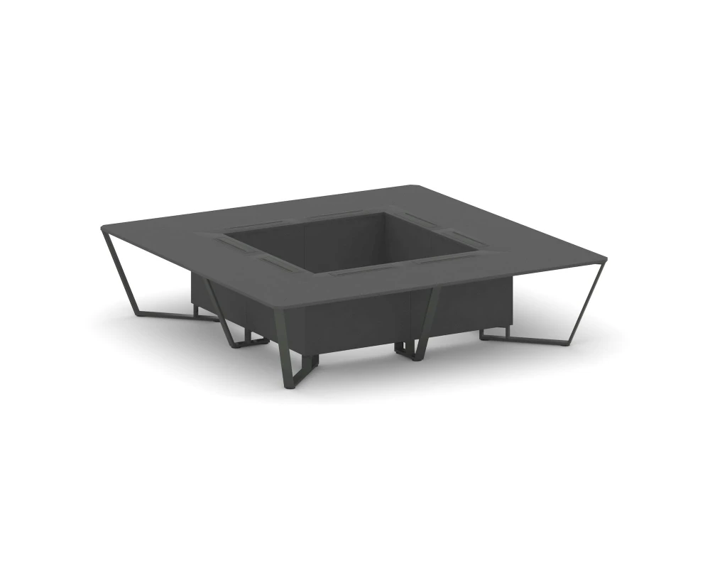 Стол переговорный квадратный ЛДСП/краш. металл 3200x3200x750 Стил Мит / Steel Meet