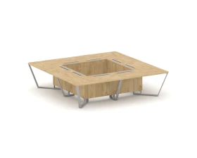 Стол переговорный квадратный ЛДСП/краш. металл 3200x3200x750 Стил Мит / Steel Meet images