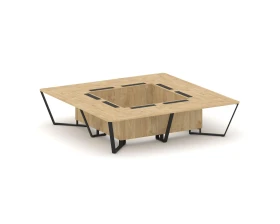 Стол переговорный квадратный ЛДСП/краш. металл 3200x3200x750 Стил Мит / Steel Meet images