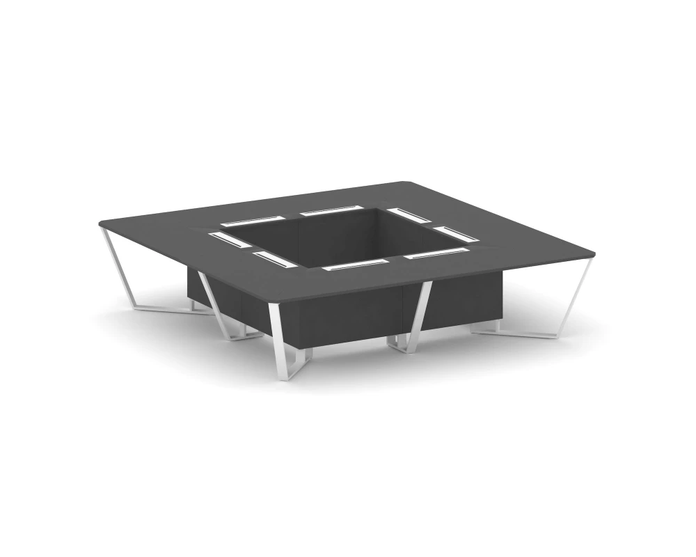 Стол переговорный квадратный ЛДСП/краш. металл 3200x3200x750 Стил Мит / Steel Meet
