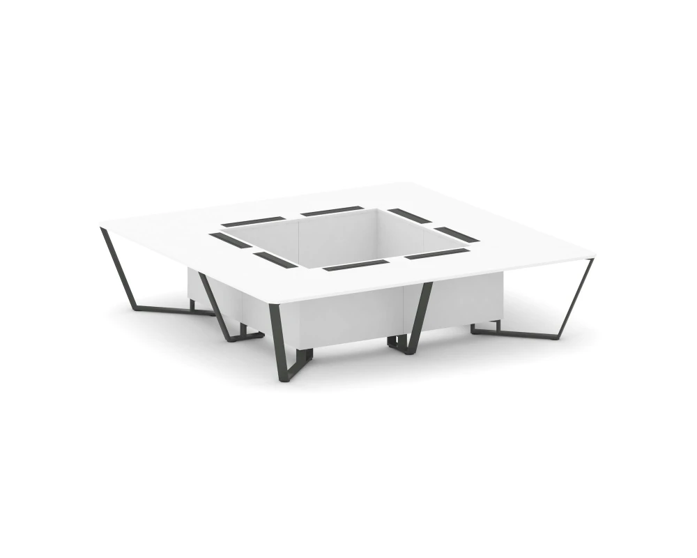 Стол переговорный квадратный ЛДСП/краш. металл 3200x3200x750 Стил Мит / Steel Meet