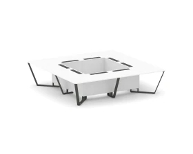 Стол переговорный квадратный ЛДСП/краш. металл 3200x3200x750 Стил Мит / Steel Meet images