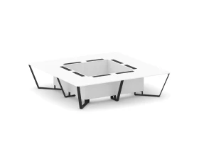 Стол переговорный квадратный ЛДСП/краш. металл 3200x3200x750 Стил Мит / Steel Meet images