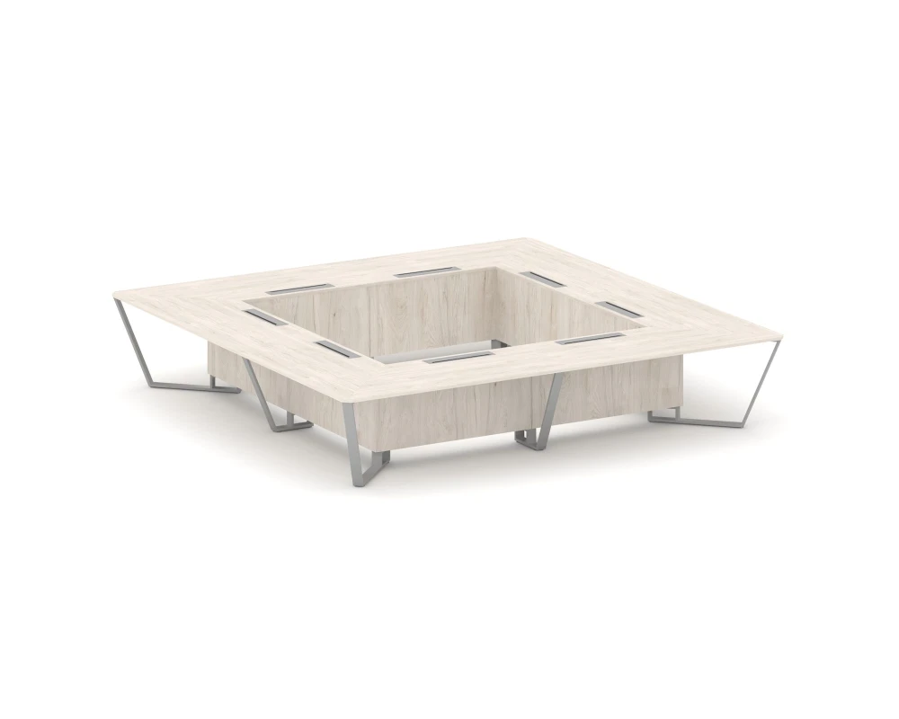 Стол переговорный квадратный ЛДСП/краш. металл 4000x4000x750 Стил Мит / Steel Meet