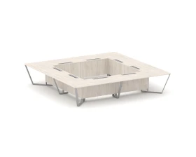 Стол переговорный квадратный ЛДСП/краш. металл 4000x4000x750 Стил Мит / Steel Meet images