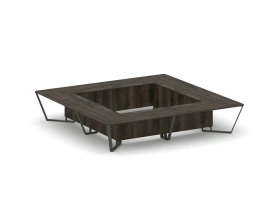 Стол переговорный квадратный ЛДСП/краш. металл 4000x4000x750 Стил Мит / Steel Meet images