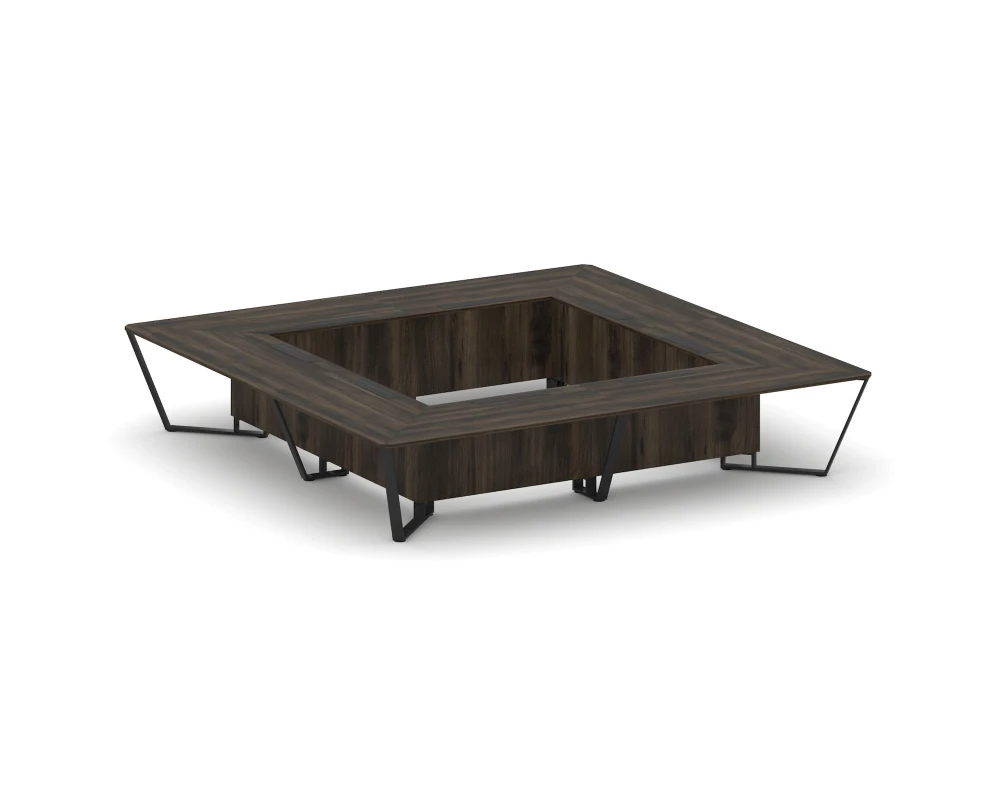 Стол переговорный квадратный ЛДСП/краш. металл 4000x4000x750 Стил Мит / Steel Meet