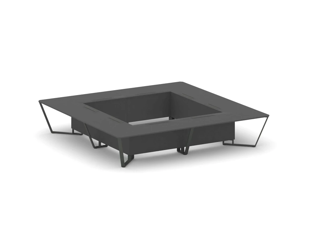 Стол переговорный квадратный ЛДСП/краш. металл 4000x4000x750 Стил Мит / Steel Meet