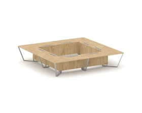 Стол переговорный квадратный ЛДСП/краш. металл 4000x4000x750 Стил Мит / Steel Meet images