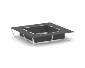 Стол переговорный квадратный ЛДСП/краш. металл 4000x4000x750 Стил Мит / Steel Meet images