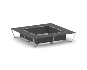 Стол переговорный квадратный ЛДСП/краш. металл 4000x4000x750 Стил Мит / Steel Meet images