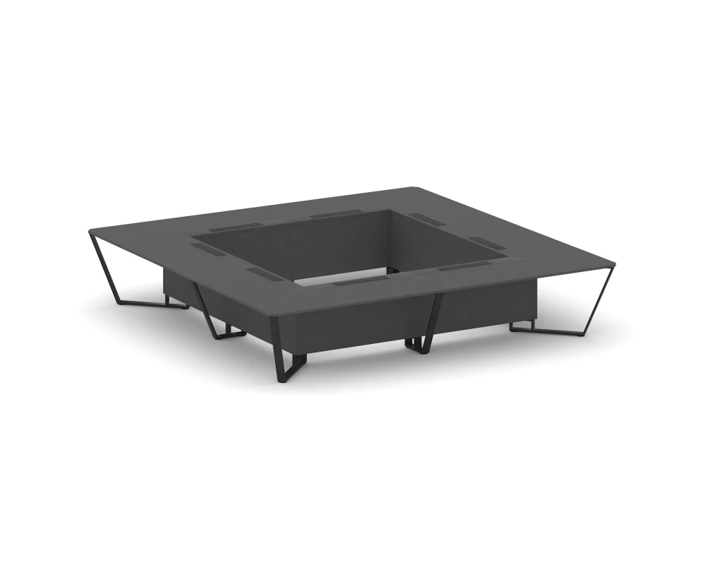 Стол переговорный квадратный ЛДСП/краш. металл 4000x4000x750 Стил Мит / Steel Meet