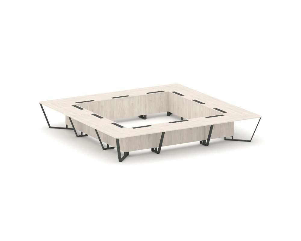 Стол переговорный квадратный ЛДСП/краш. металл 4800x4800x750 Стил Мит / Steel Meet