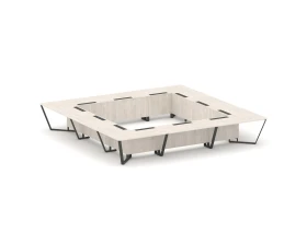 Стол переговорный квадратный ЛДСП/краш. металл 4800x4800x750 Стил Мит / Steel Meet images