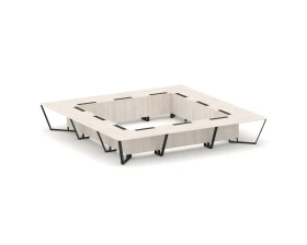 Стол переговорный квадратный ЛДСП/краш. металл 4800x4800x750 Стил Мит / Steel Meet images