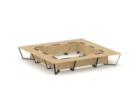 Стол переговорный квадратный ЛДСП/краш. металл 4800x4800x750 Стил Мит / Steel Meet images