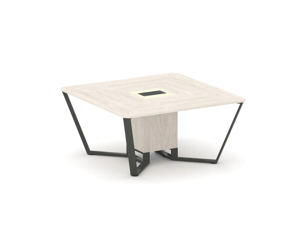 Стол переговорный квадратный ЛДСП/краш. металл/МДФ 1600x1600x750 Стил Мит / Steel Meet