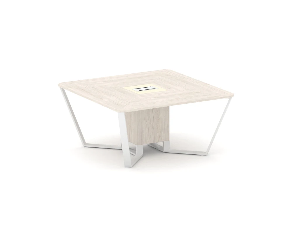 Стол переговорный квадратный ЛДСП/краш. металл/МДФ 1600x1600x750 Стил Мит / Steel Meet