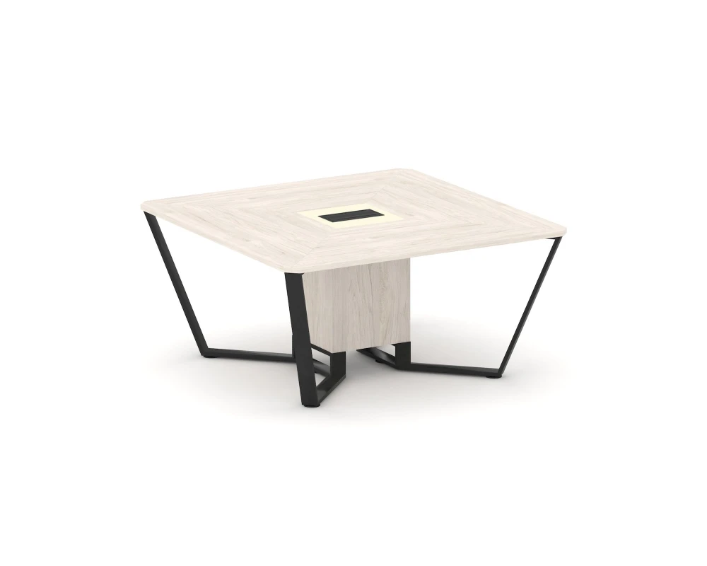 Стол переговорный квадратный ЛДСП/краш. металл/МДФ 1600x1600x750 Стил Мит / Steel Meet