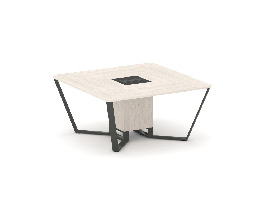 Стол переговорный квадратный ЛДСП/краш. металл/МДФ 1600x1600x750 Стил Мит / Steel Meet