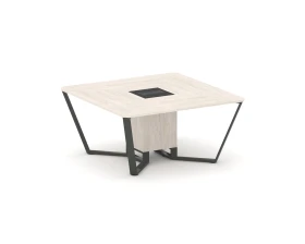 Стол переговорный квадратный ЛДСП/краш. металл/МДФ 1600x1600x750 Стил Мит / Steel Meet images