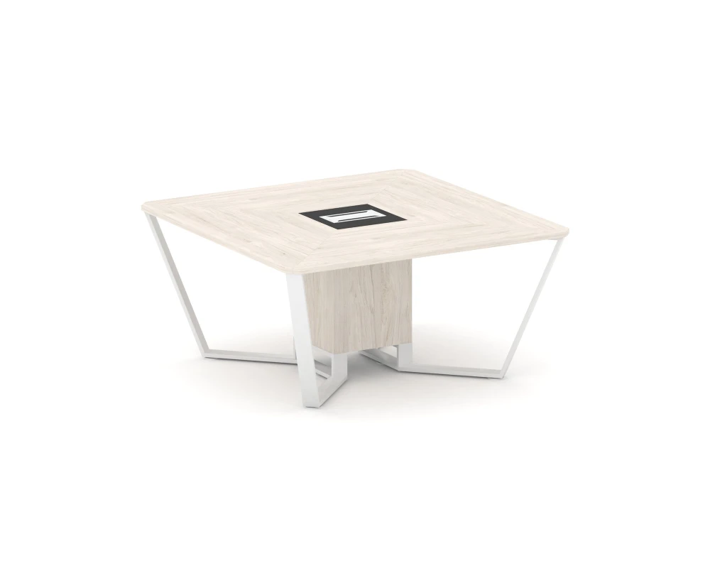 Стол переговорный квадратный ЛДСП/краш. металл/МДФ 1600x1600x750 Стил Мит / Steel Meet