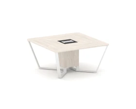 Стол переговорный квадратный ЛДСП/краш. металл/МДФ 1600x1600x750 Стил Мит / Steel Meet images