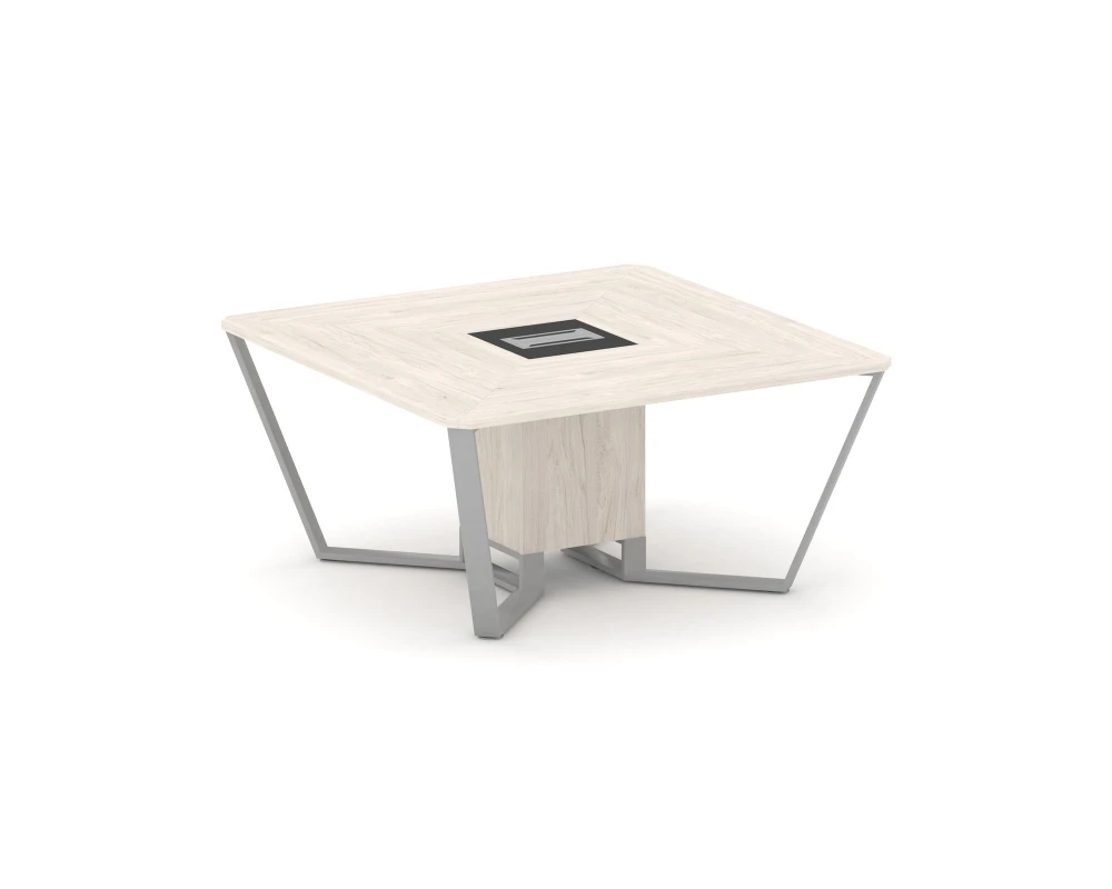 Стол переговорный квадратный ЛДСП/краш. металл/МДФ 1600x1600x750 Стил Мит / Steel Meet