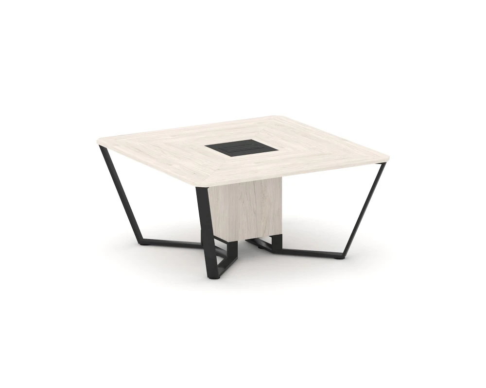 Стол переговорный квадратный ЛДСП/краш. металл/МДФ 1600x1600x750 Стил Мит / Steel Meet