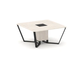 Стол переговорный квадратный ЛДСП/краш. металл/МДФ 1600x1600x750 Стил Мит / Steel Meet images