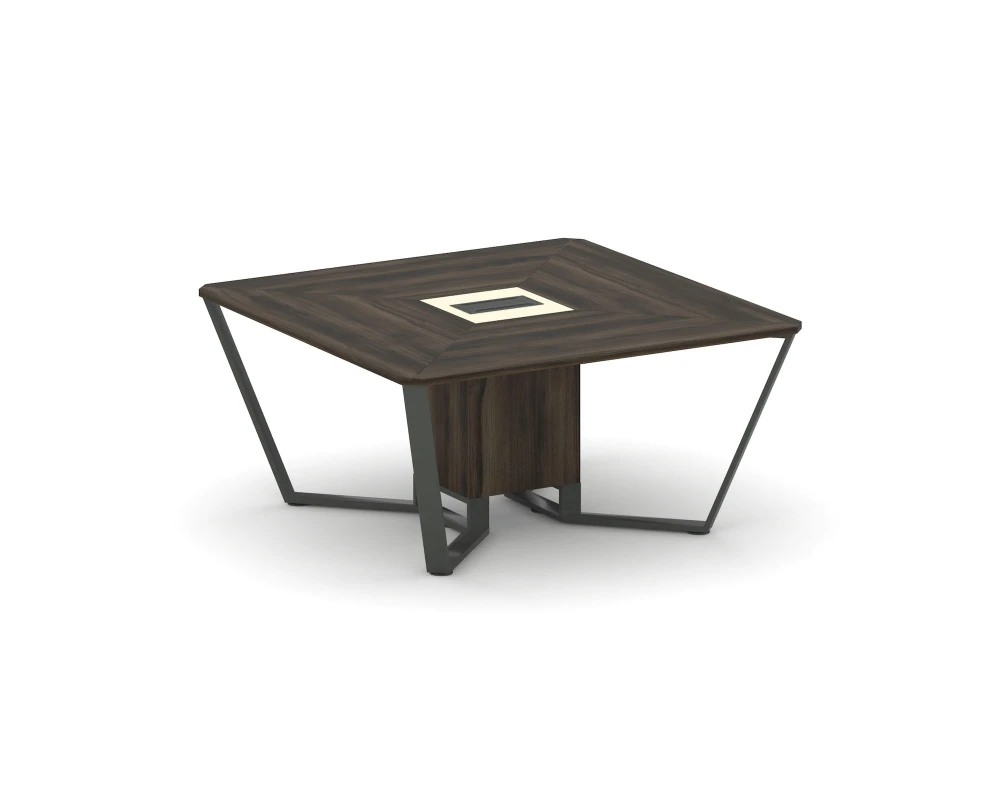 Стол переговорный квадратный ЛДСП/краш. металл/МДФ 1600x1600x750 Стил Мит / Steel Meet