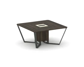 Стол переговорный квадратный ЛДСП/краш. металл/МДФ 1600x1600x750 Стил Мит / Steel Meet images