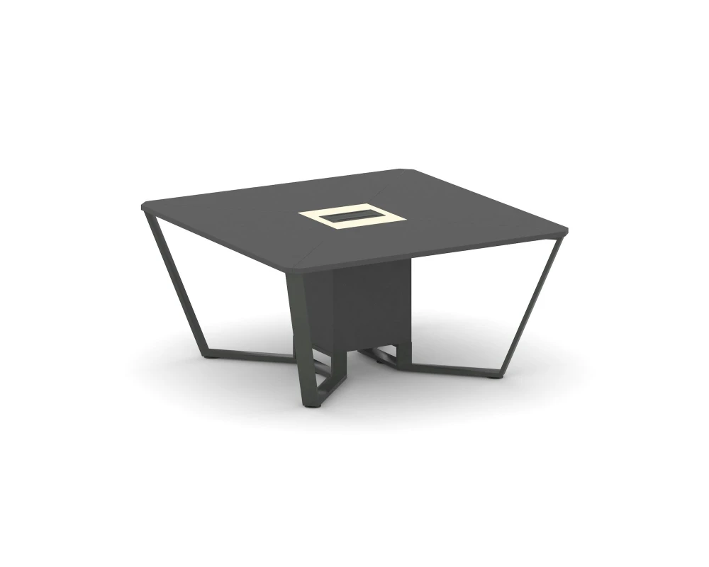 Стол переговорный квадратный ЛДСП/краш. металл/МДФ 1600x1600x750 Стил Мит / Steel Meet