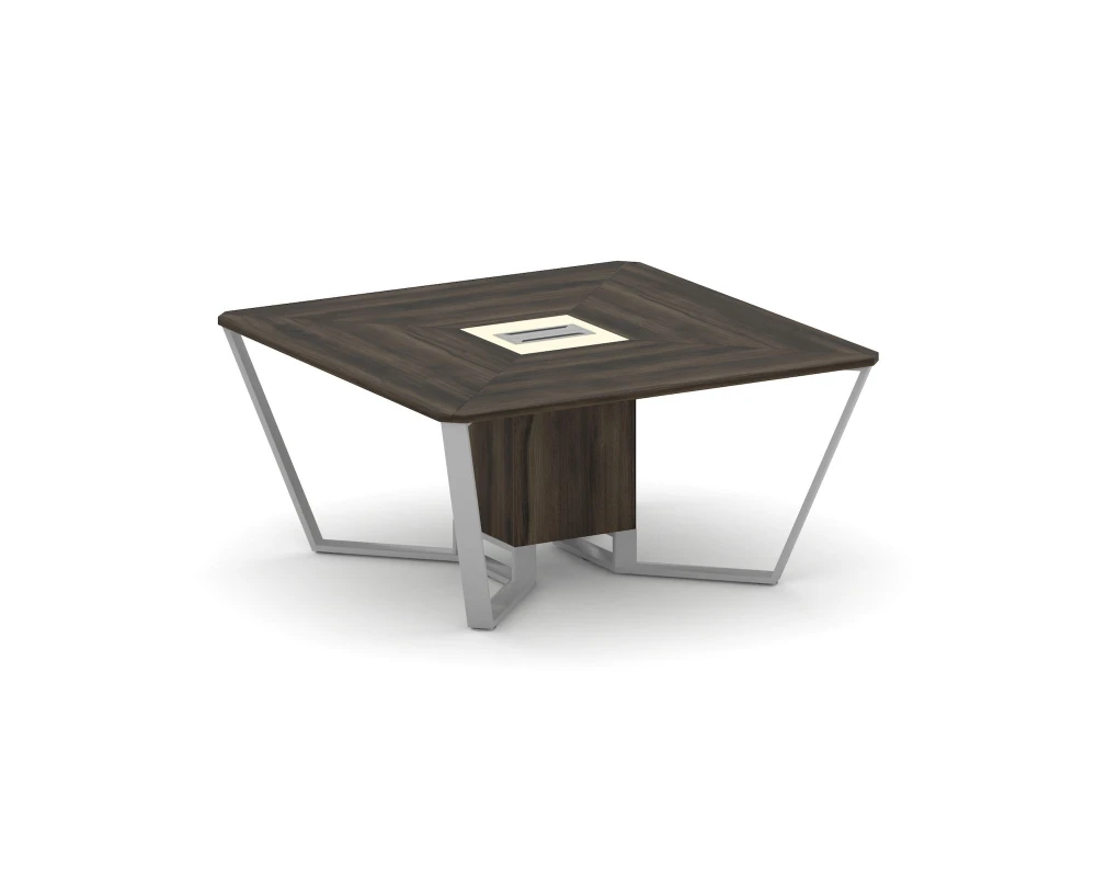 Стол переговорный квадратный ЛДСП/краш. металл/МДФ 1600x1600x750 Стил Мит / Steel Meet