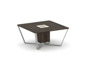 Стол переговорный квадратный ЛДСП/краш. металл/МДФ 1600x1600x750 Стил Мит / Steel Meet images