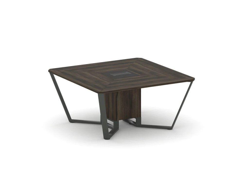 Стол переговорный квадратный ЛДСП/краш. металл/МДФ 1600x1600x750 Стил Мит / Steel Meet