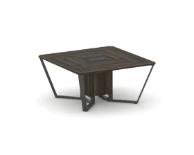 Стол переговорный квадратный ЛДСП/краш. металл/МДФ 1600x1600x750 Стил Мит / Steel Meet images