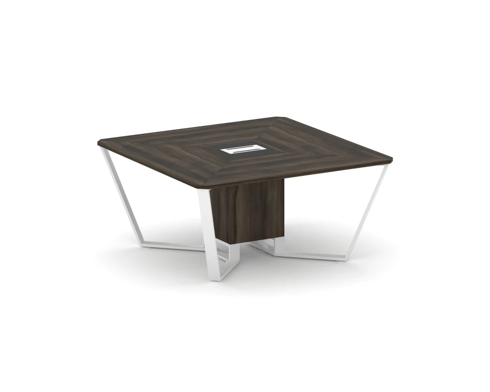 Стол переговорный квадратный ЛДСП/краш. металл/МДФ 1600x1600x750 Стил Мит / Steel Meet