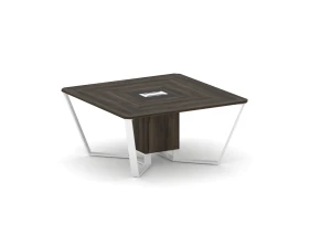Стол переговорный квадратный ЛДСП/краш. металл/МДФ 1600x1600x750 Стил Мит / Steel Meet images
