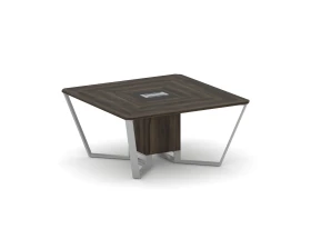 Стол переговорный квадратный ЛДСП/краш. металл/МДФ 1600x1600x750 Стил Мит / Steel Meet images