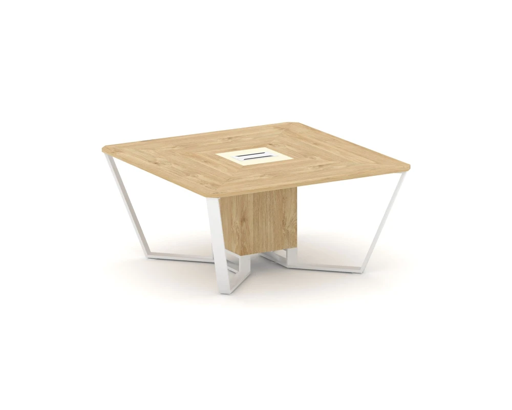 Стол переговорный квадратный ЛДСП/краш. металл/МДФ 1600x1600x750 Стил Мит / Steel Meet