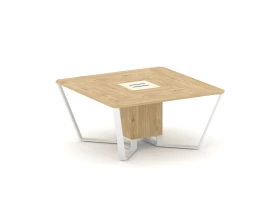 Стол переговорный квадратный ЛДСП/краш. металл/МДФ 1600x1600x750 Стил Мит / Steel Meet images