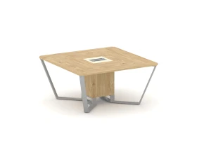 Стол переговорный квадратный ЛДСП/краш. металл/МДФ 1600x1600x750 Стил Мит / Steel Meet images