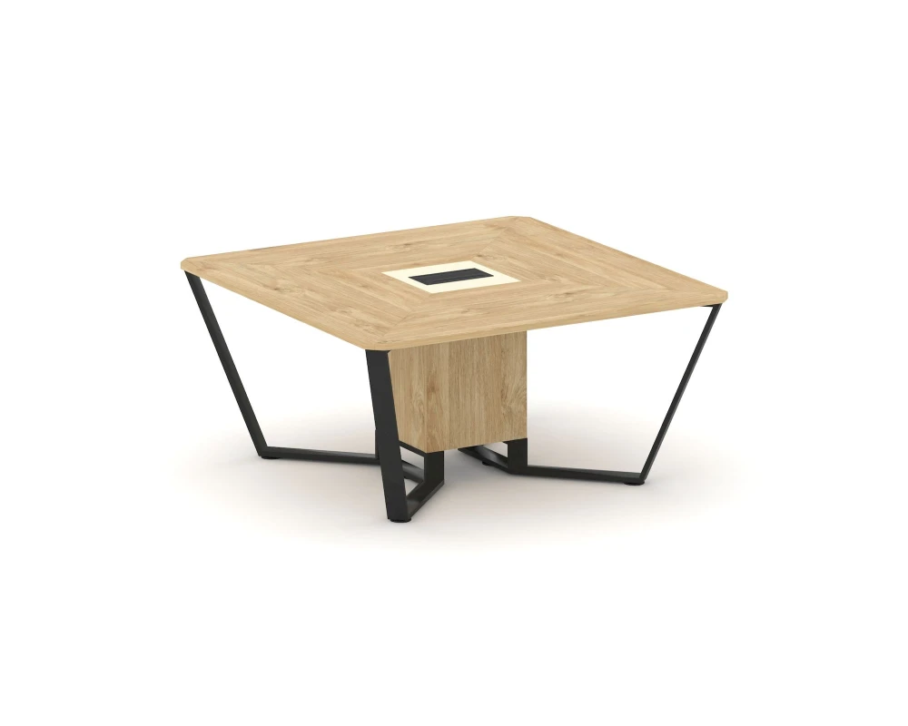 Стол переговорный квадратный ЛДСП/краш. металл/МДФ 1600x1600x750 Стил Мит / Steel Meet