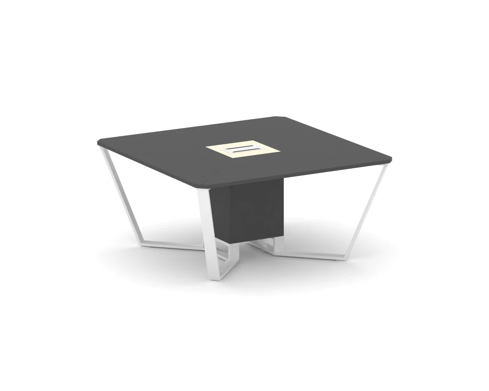 Стол переговорный квадратный ЛДСП/краш. металл/МДФ 1600x1600x750 Стил Мит / Steel Meet