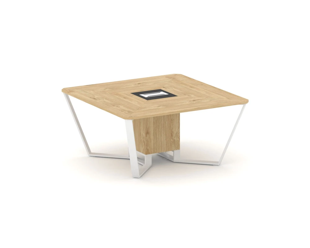 Стол переговорный квадратный ЛДСП/краш. металл/МДФ 1600x1600x750 Стил Мит / Steel Meet