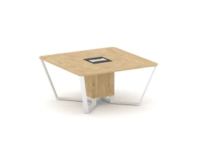 Стол переговорный квадратный ЛДСП/краш. металл/МДФ 1600x1600x750 Стил Мит / Steel Meet images