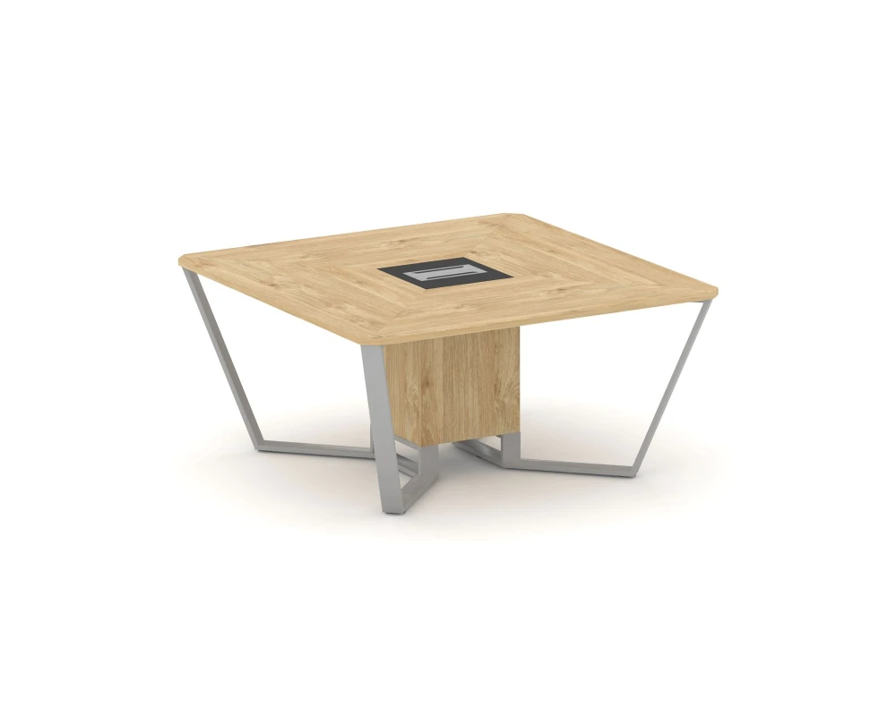 Стол переговорный квадратный ЛДСП/краш. металл/МДФ 1600x1600x750 Стил Мит / Steel Meet